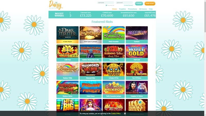 Daisy Slots casino review & lobby