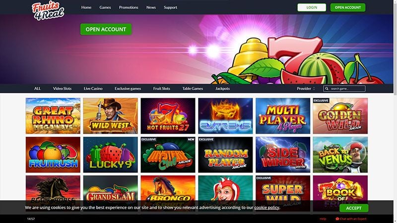 Fruits4Real casino review & lobby