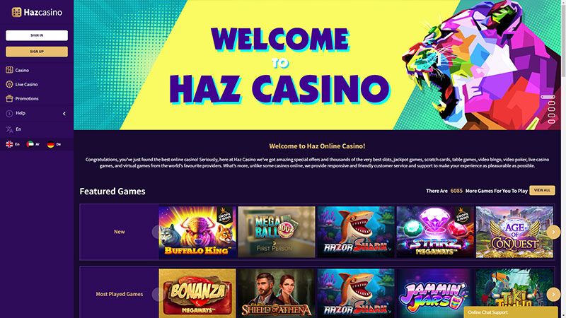 Haz Casino review & lobby