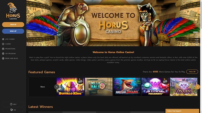 Horus Casino review & lobby