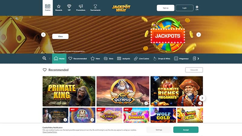 Jackpot Molly casino review and lobby