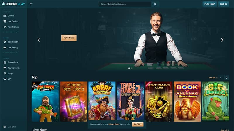 LegendPlay casino review and lobby