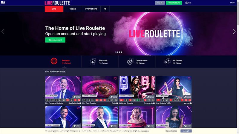 Live Roulette casino review & lobby