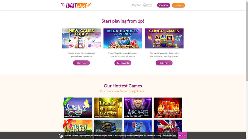 Lucky Pence casino review & lobby