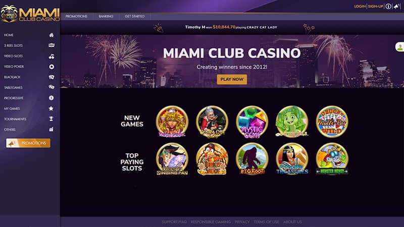 Miami Club Casino review & lobby