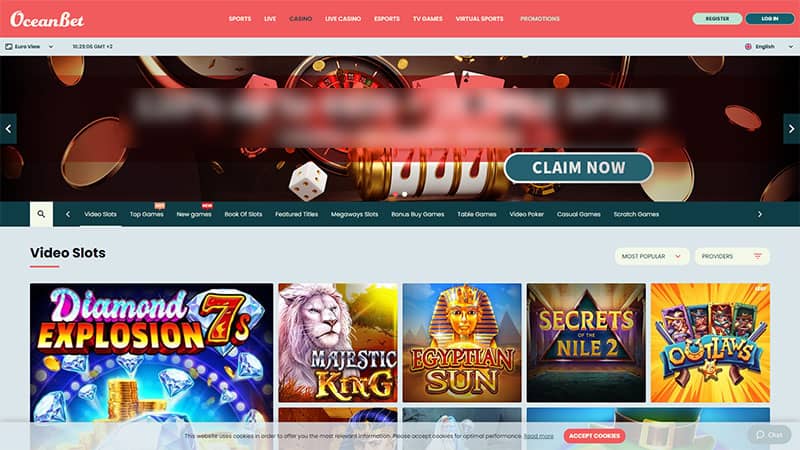 OceanBet casino review & lobby