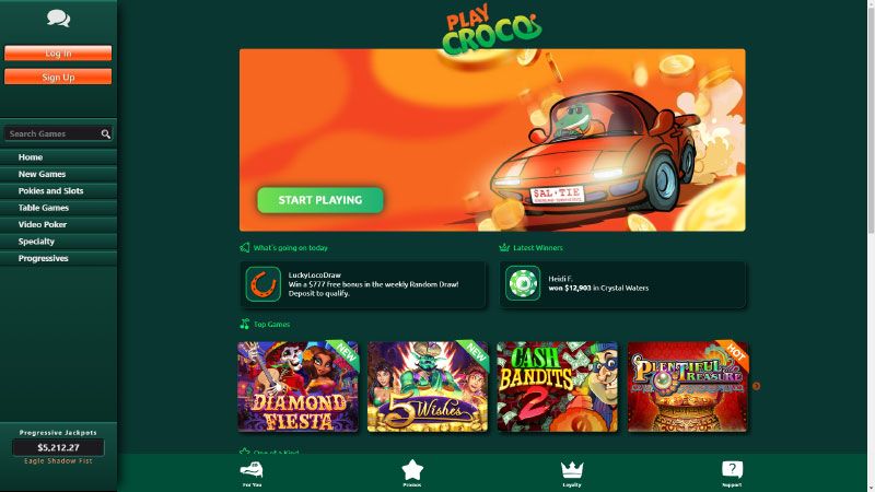 PlayCroco casino review & lobby
