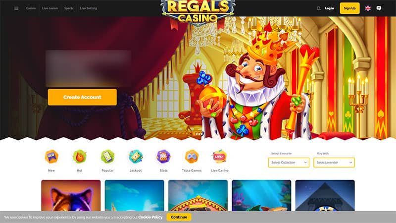 Regals casino review & lobby