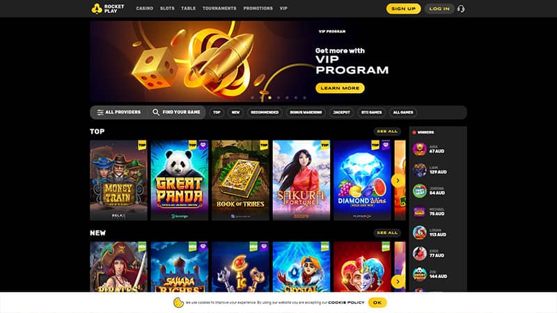RocketPlay casino review & lobby