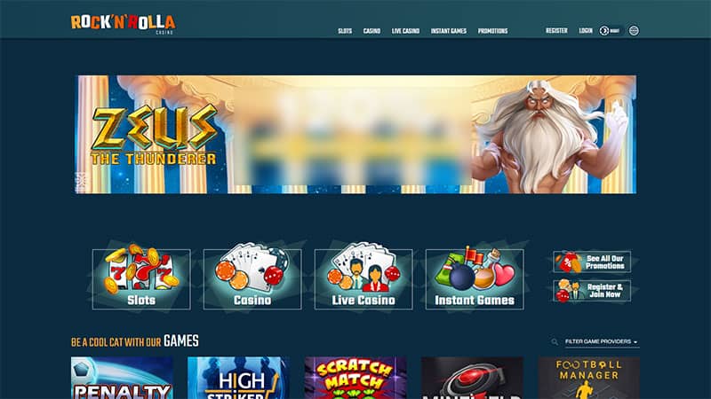 RockNRolla casino review & lobby