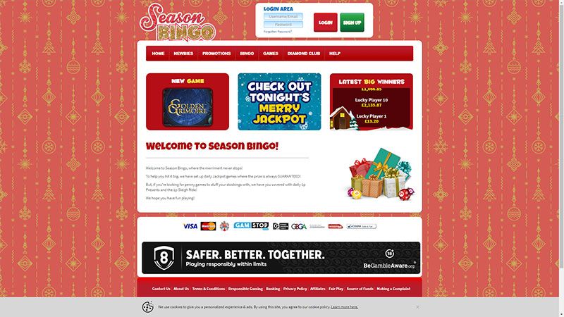 Season Bingo casino review & lobby