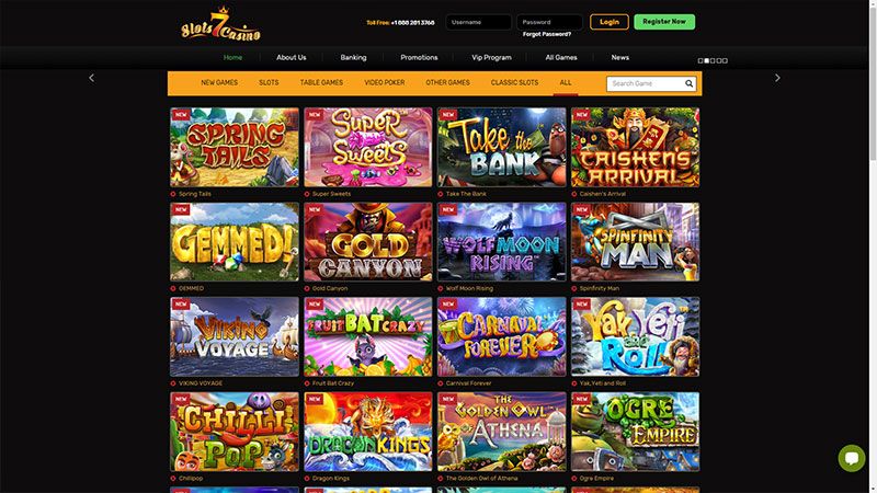 Slots 7 Casino review & lobby