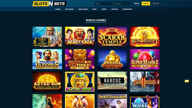 SlotsNBets casino review & lobby