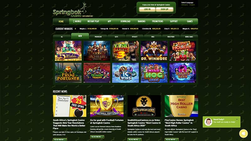 Springbok Casino review & lobby