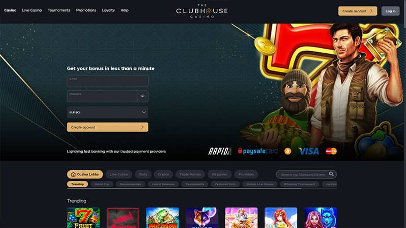 TheClubHouseCasino review & lobby