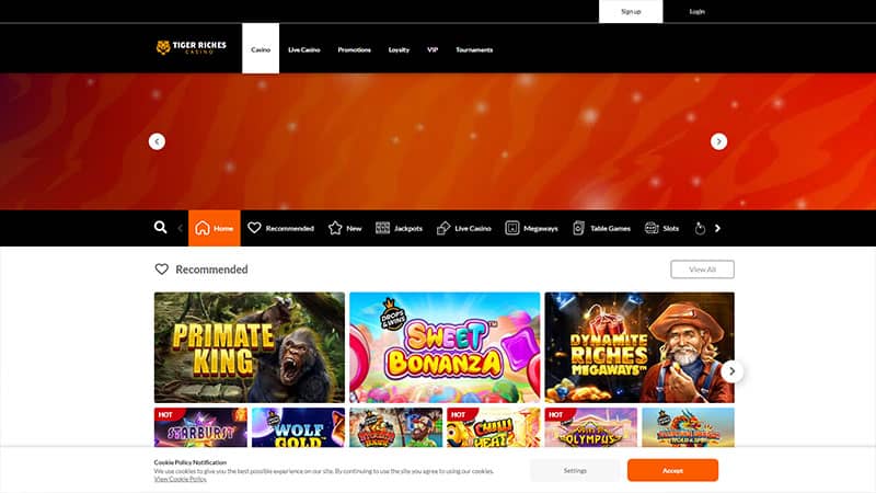 TigerRiches Casino Review & lobby