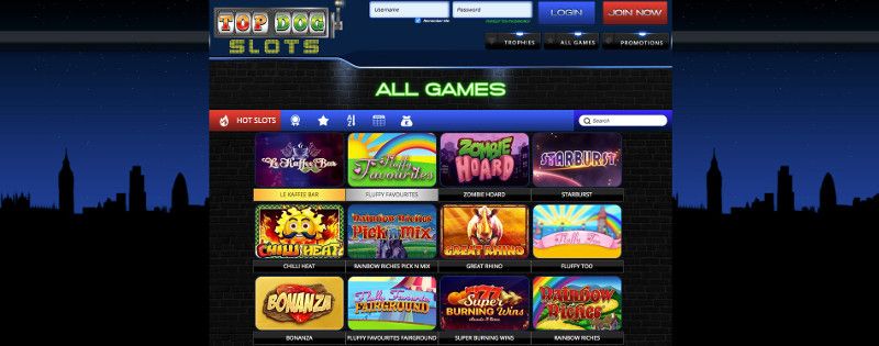 Top Dog Slots Casino review & lobby