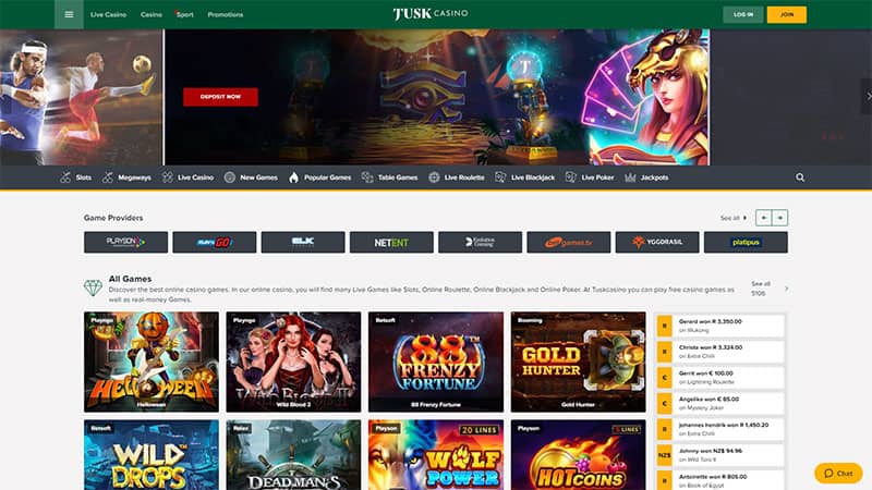Tusk Casino review & lobby