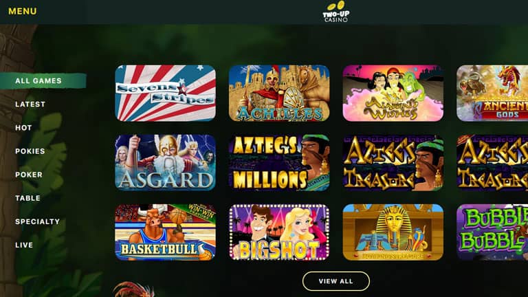 Two Up Casino Review & Lobby