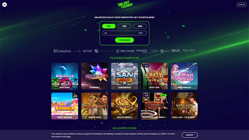Unlimit Casino review & lobby