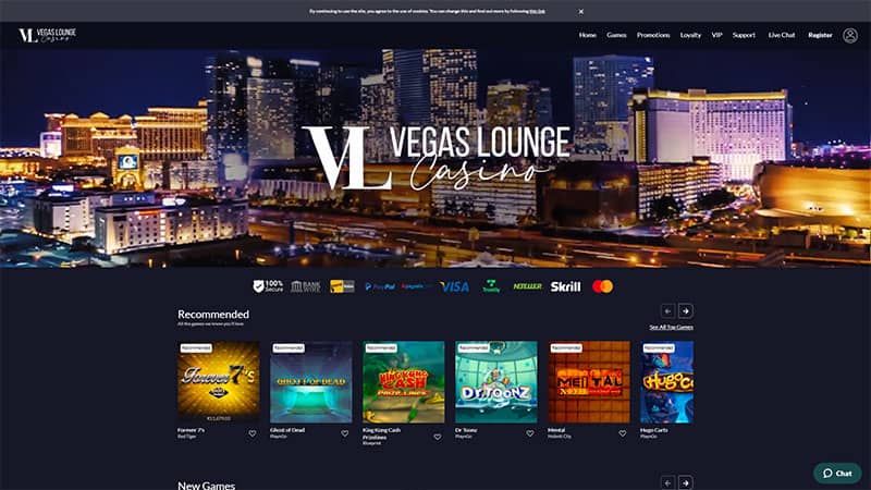 Vegas Lounge casino review & lobby
