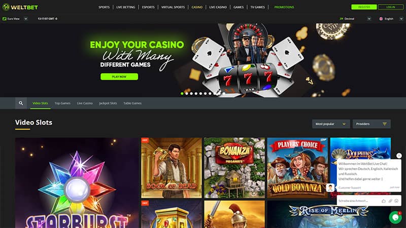 Weltbet casino review & lobby