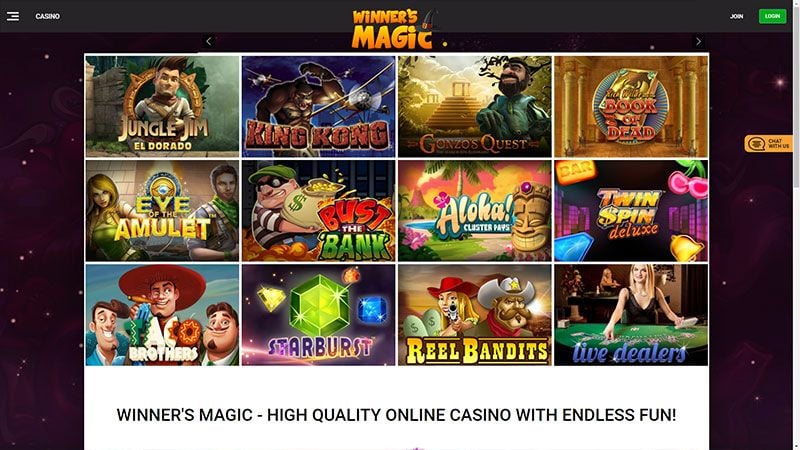 Winners Magic casino review & lobby