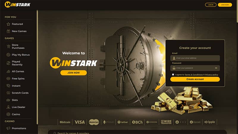 Winstark casino review & lobby