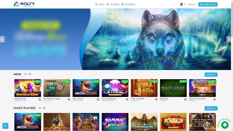 Wolfy Casino Review & Lobby