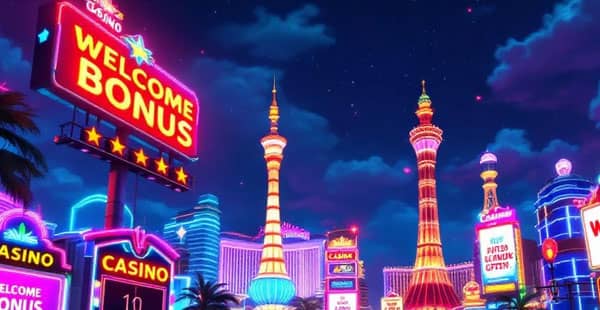 An overview of casino welcome bonuses, highlighting various offers.