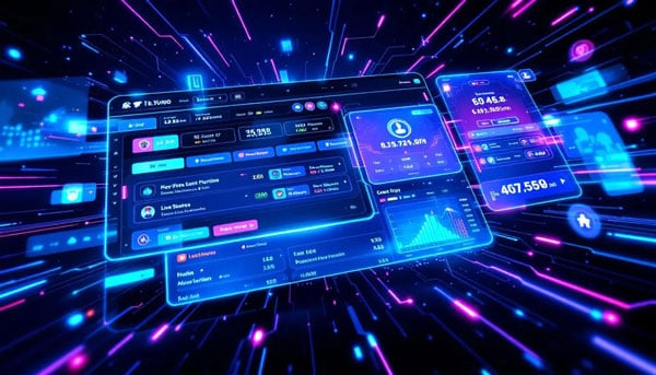 A dynamic image of live betting platforms, emphasizing real-time action in sports betting