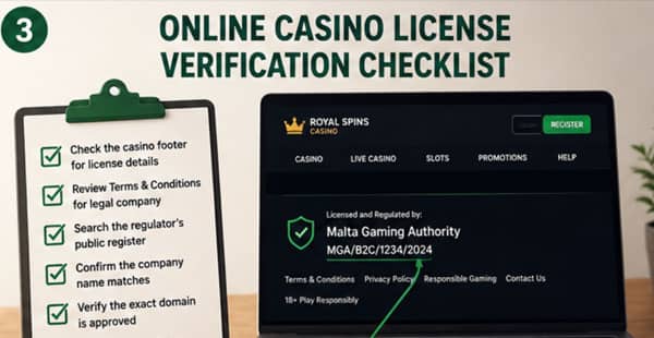 Online casino license verification checklist for players