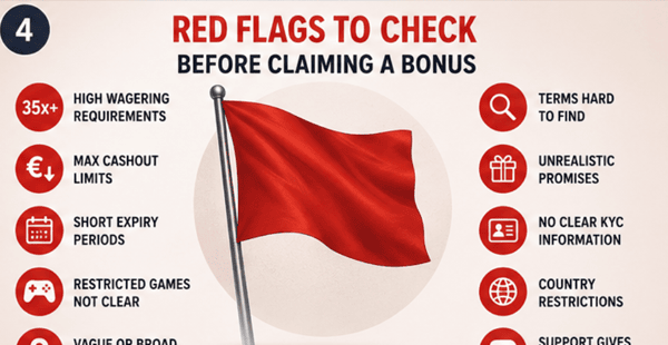 Red flags to check before claiming an online casino bonus