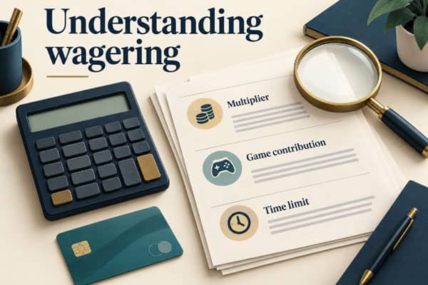 Hypothetical €10 bonus wagering calculation with a 5x multiplier and 50 percent game contribution