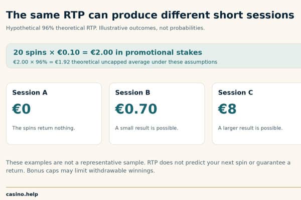 Short casino sessions can have different results even when a game has the same theoretical RTP
