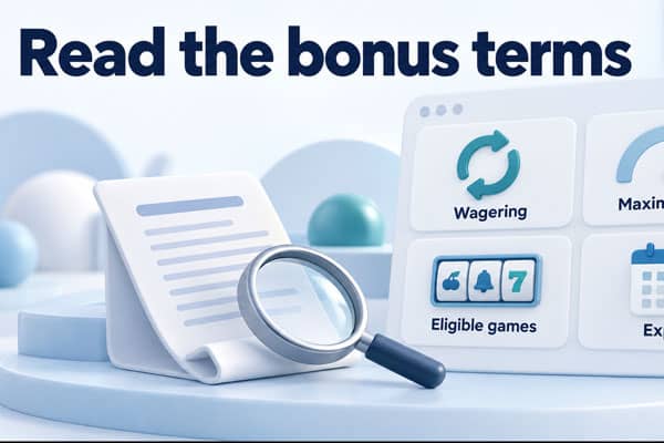 Example free spins terms highlighting wagering, maximum bet, eligible games and expiry