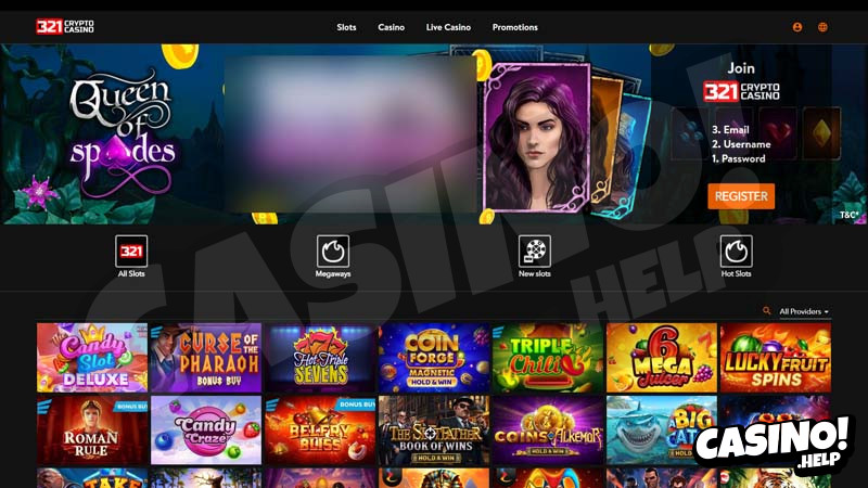 321cryptocasino lobby screenshot