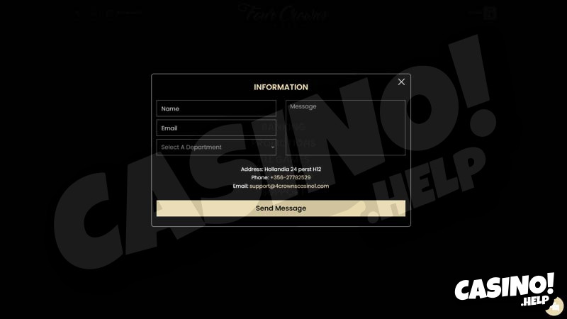 4crowns-casino support screenshot
