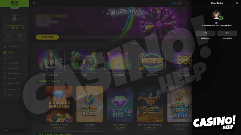 888games support screenshot