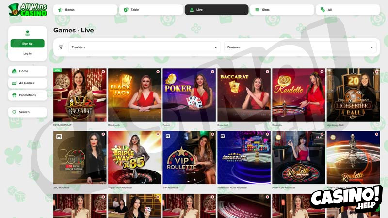 all-wins-casino live screenshot