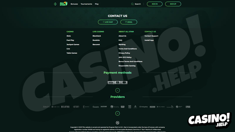 allstar support screenshot