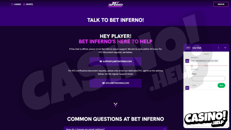 bet-inferno support screenshot