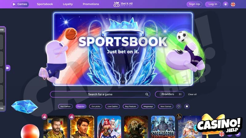 bet-it-all-casino lobby screenshot