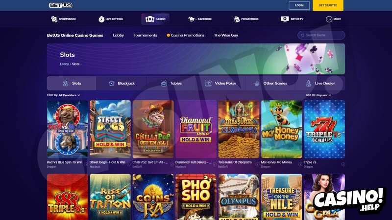 betus slots screenshot