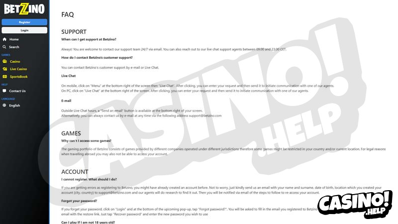 Thumbnail betzino support