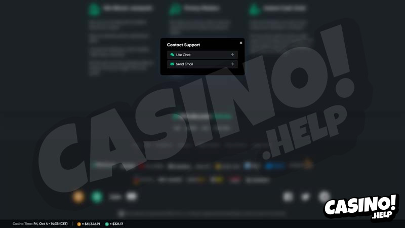 bitcoingames support screenshot