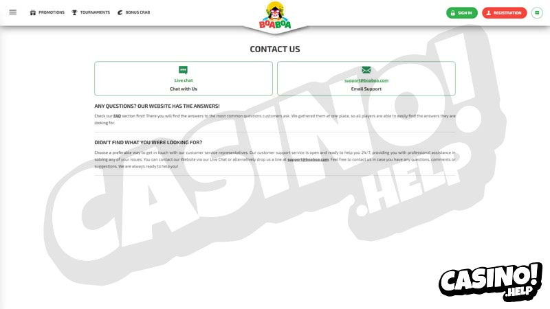 boaboa-casino support screenshot