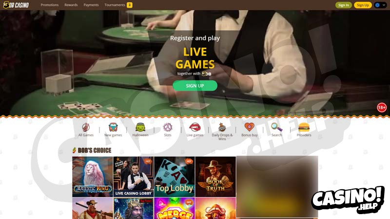 bob-casino lobby screenshot