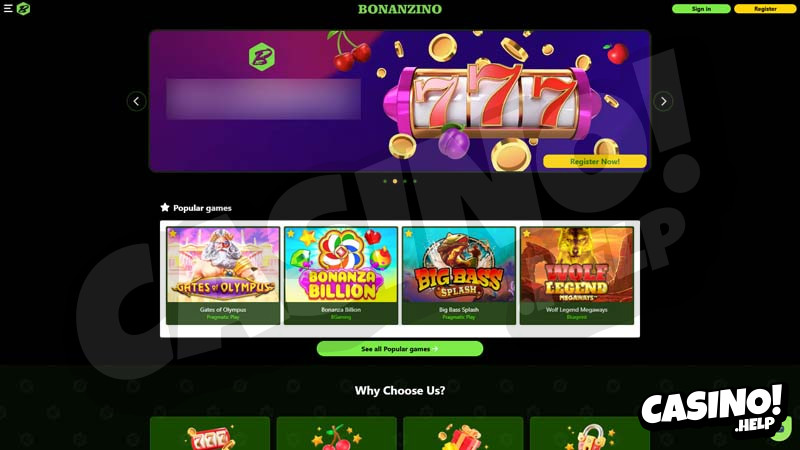 bonanzino lobby screenshot