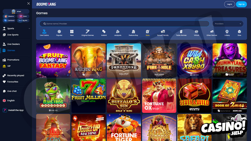 boomerangbet slots screenshot